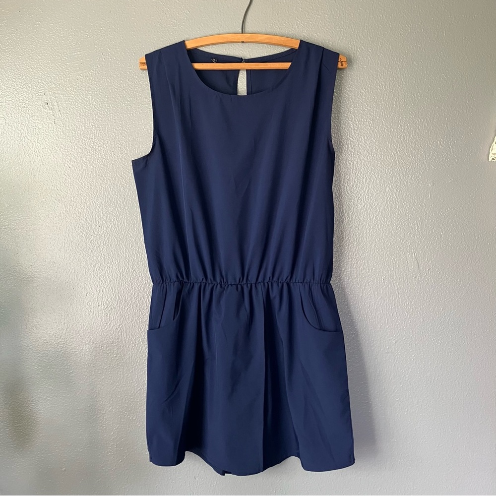 Elegant Navy Blue Sleeveless romper